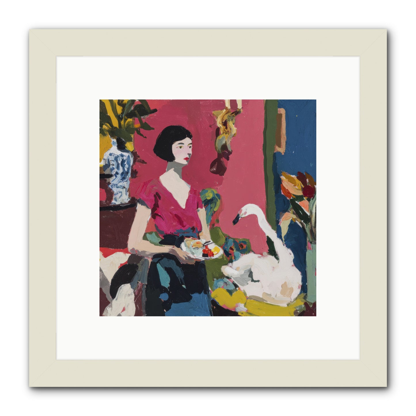 Studio Companions -- Framed Print - White 10x10