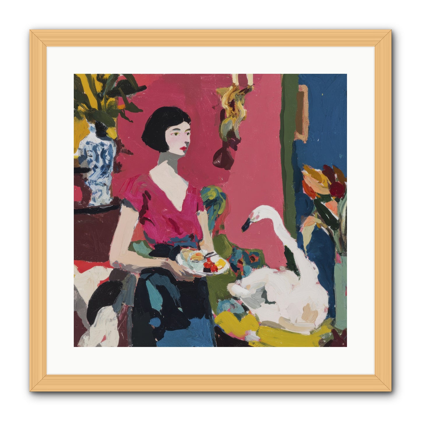 Studio Companions -- Framed Print - Natural 20x20