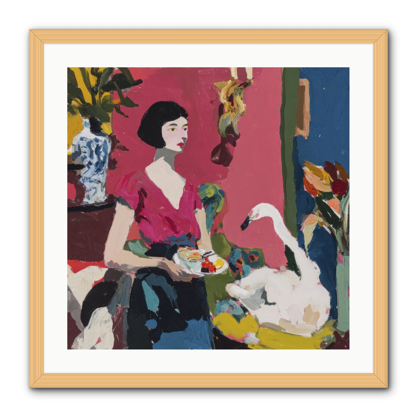 Studio Companions -- Framed Print - Natural 24x24