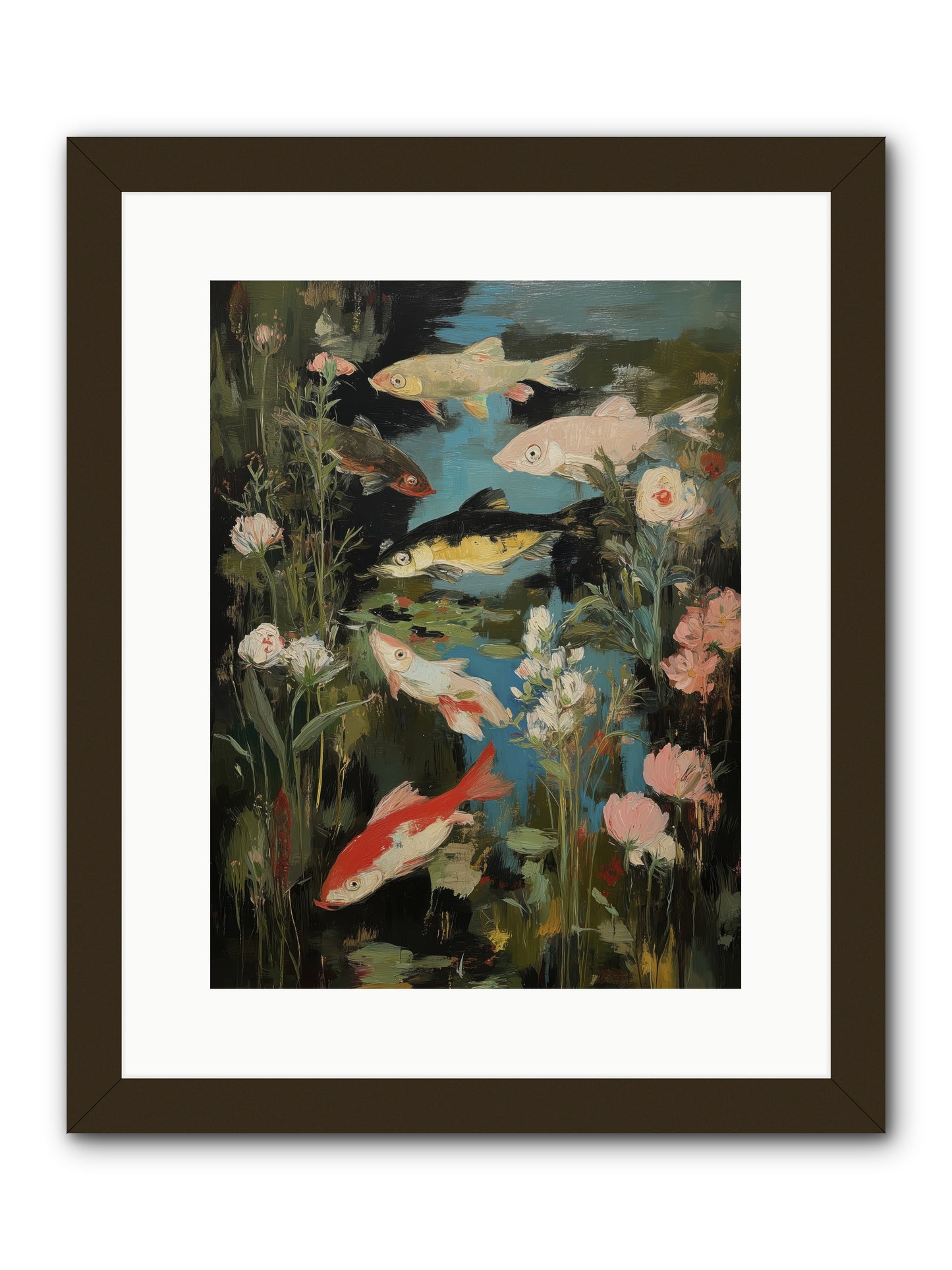 Submerged Prairie -- Framed Print - Black 12x16
