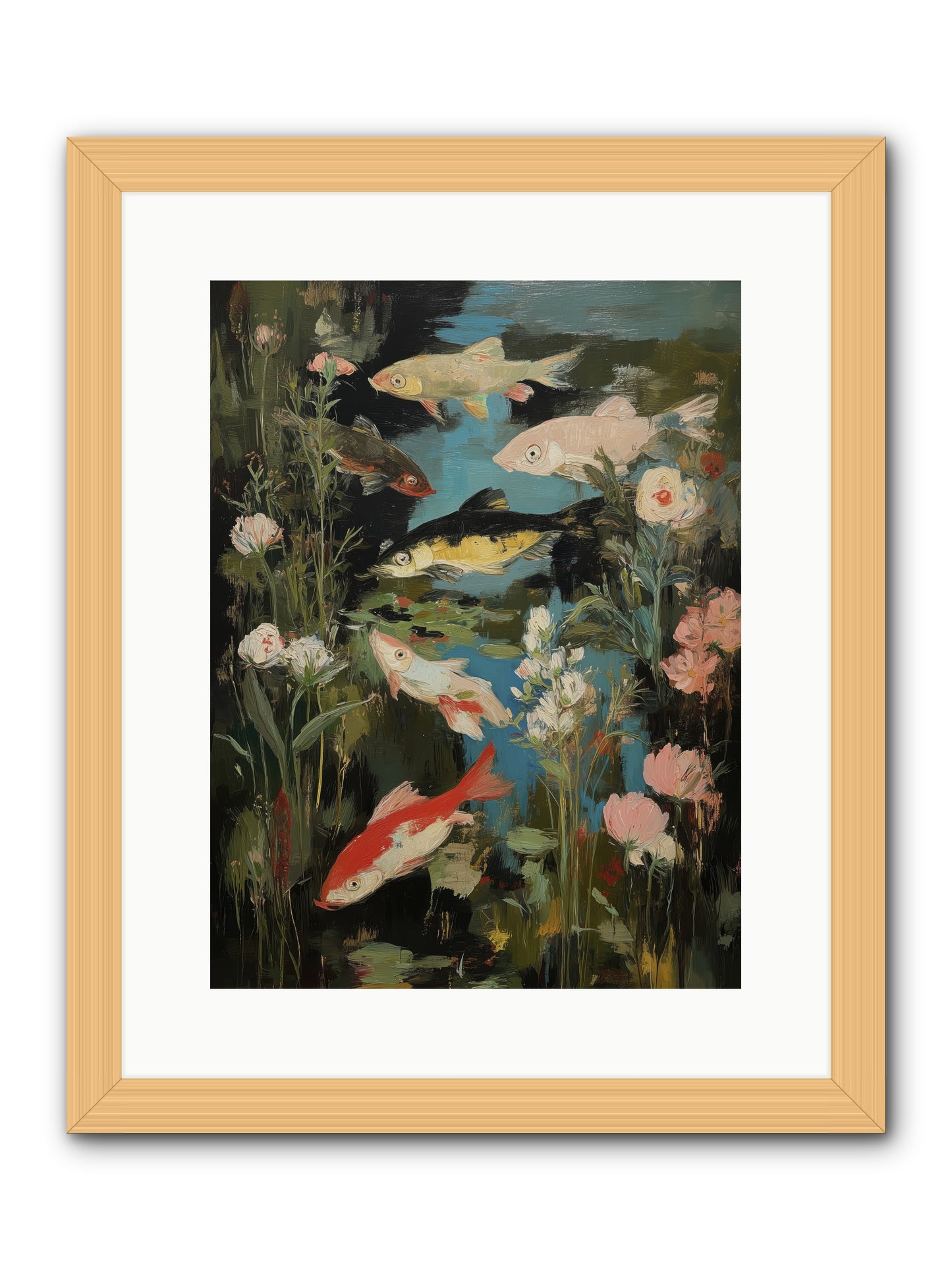 Submerged Prairie -- Framed Print - Natural 12x16