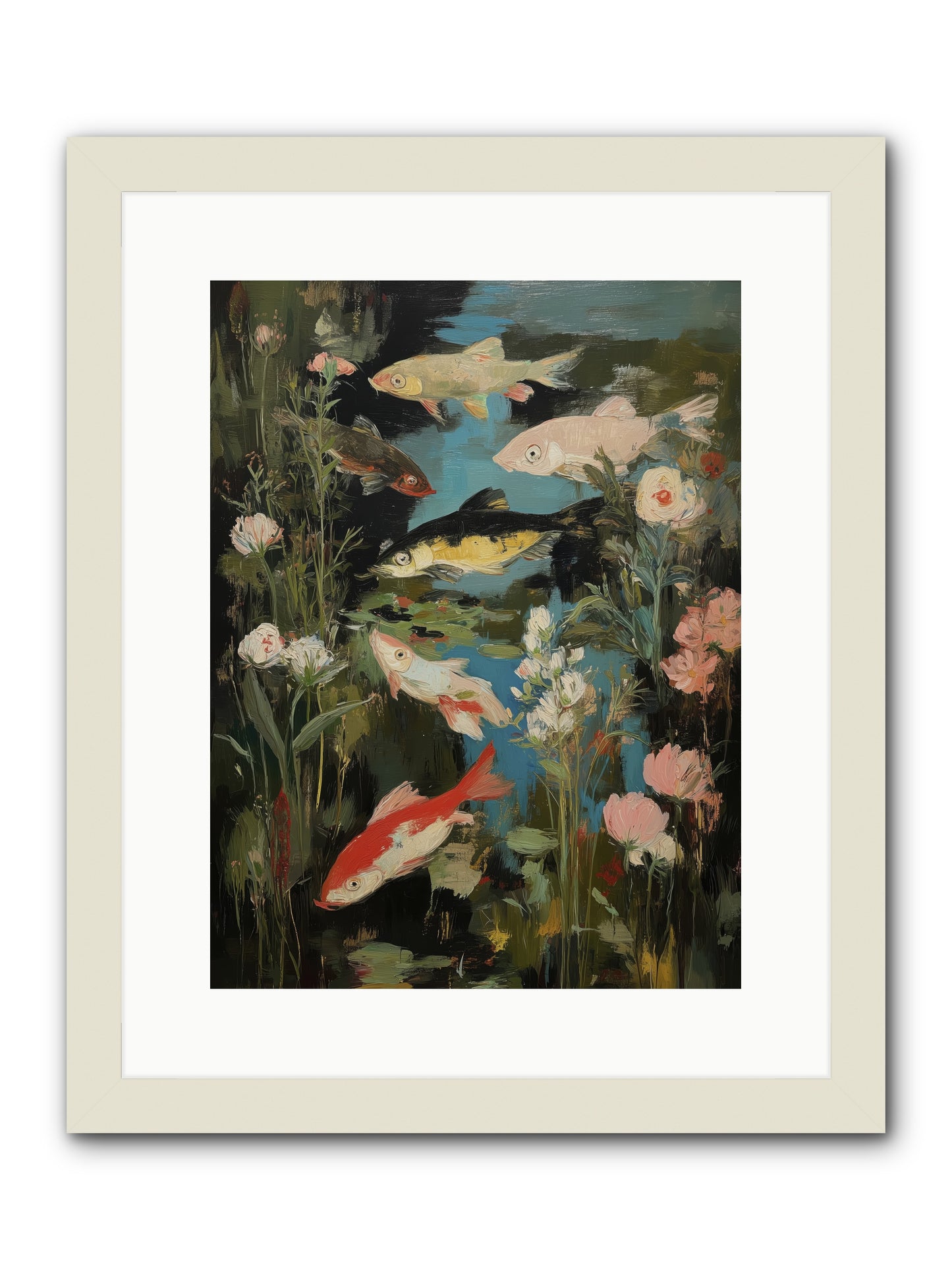 Submerged Prairie -- Framed Print - White 12x16