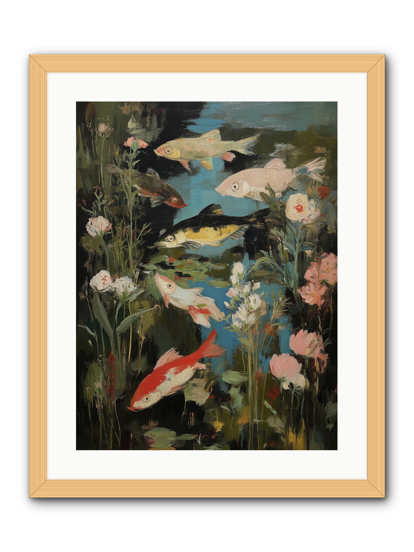 Submerged Prairie -- Framed Print - Natural 18x24