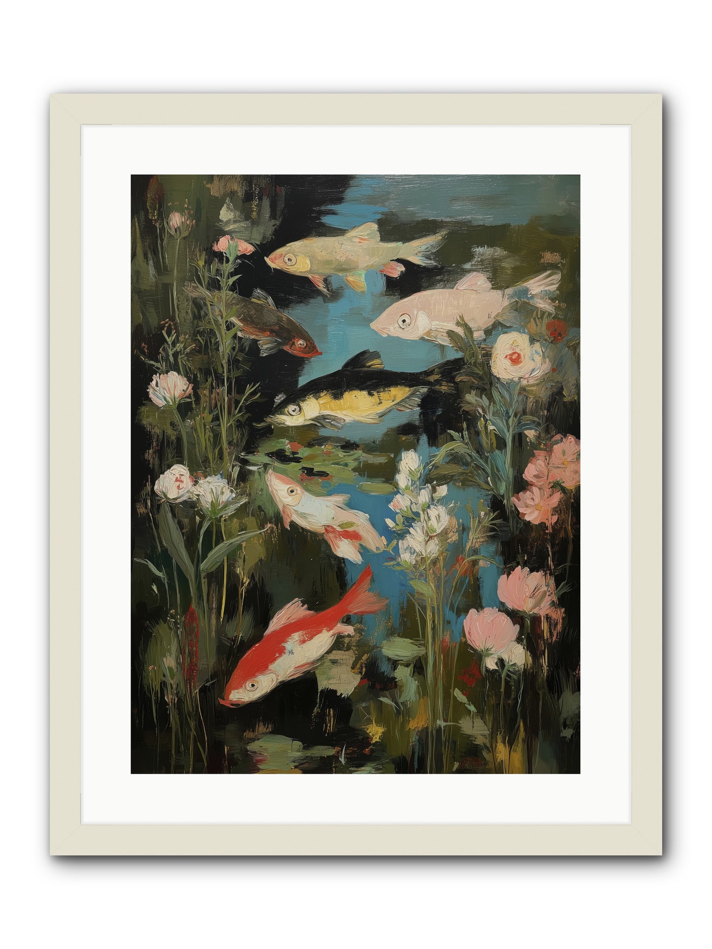 Submerged Prairie -- Framed Print - White 18x24