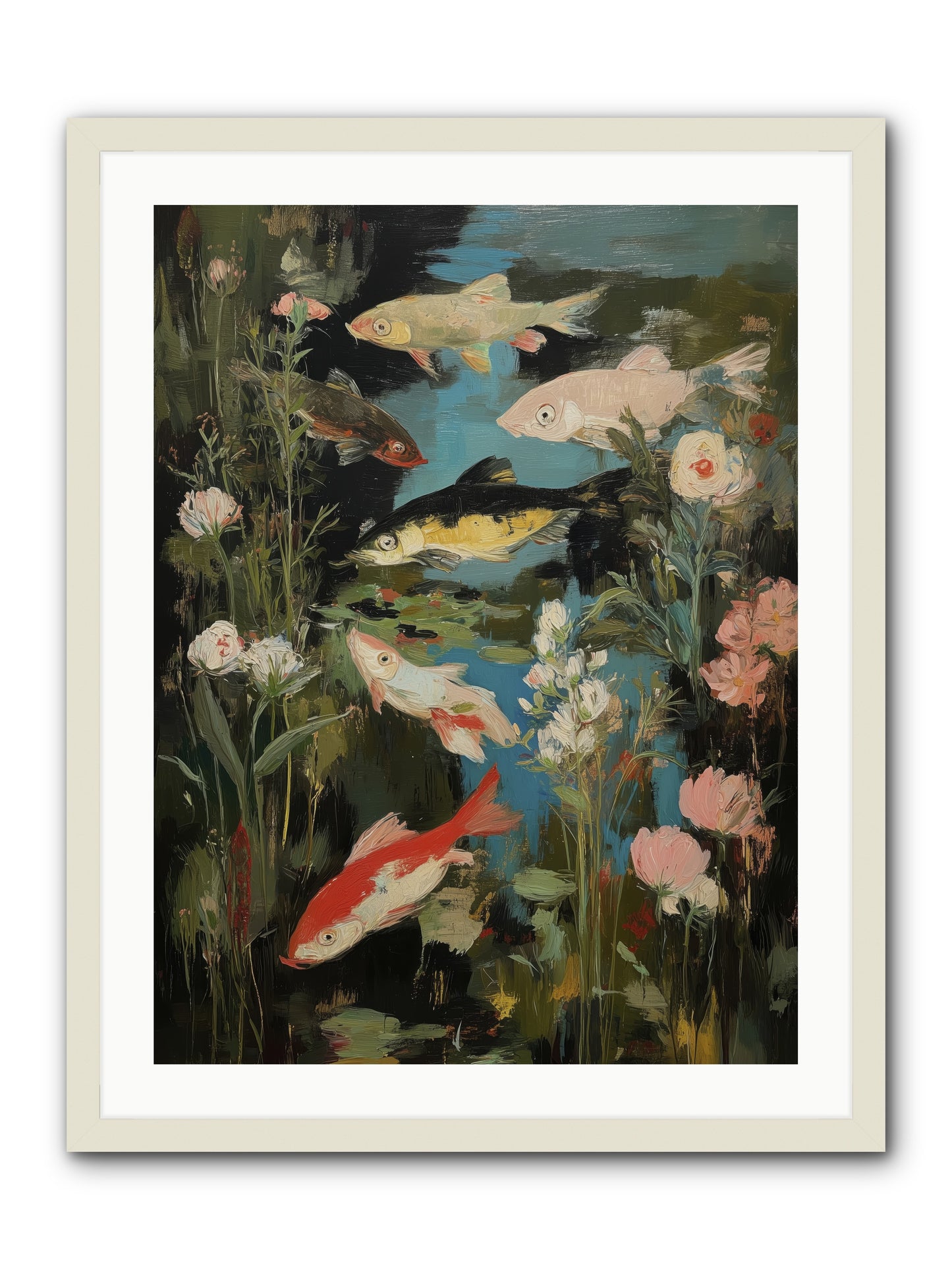 Submerged Prairie -- Framed Print - White 24x32