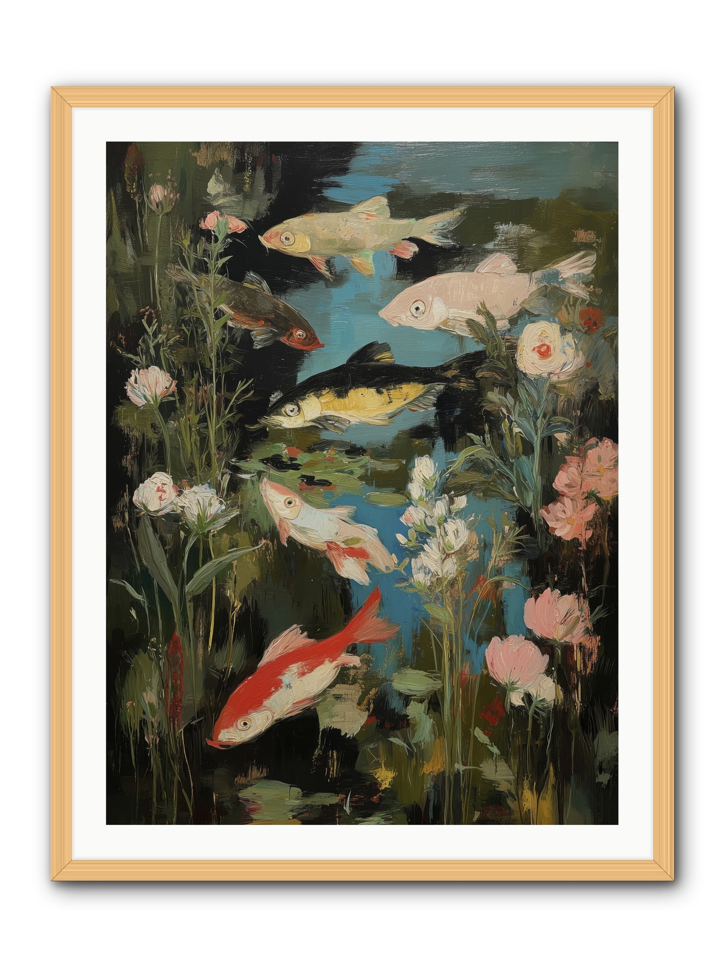 Submerged Prairie -- Framed Print - Natural 30x40