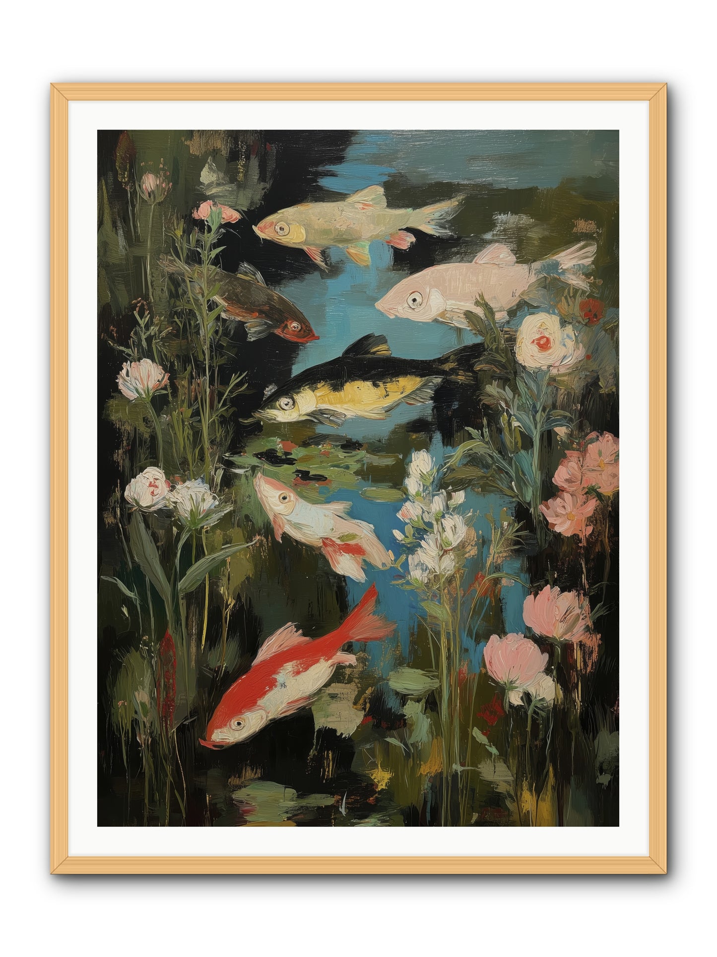 Submerged Prairie -- Framed Print - Natural 36x48