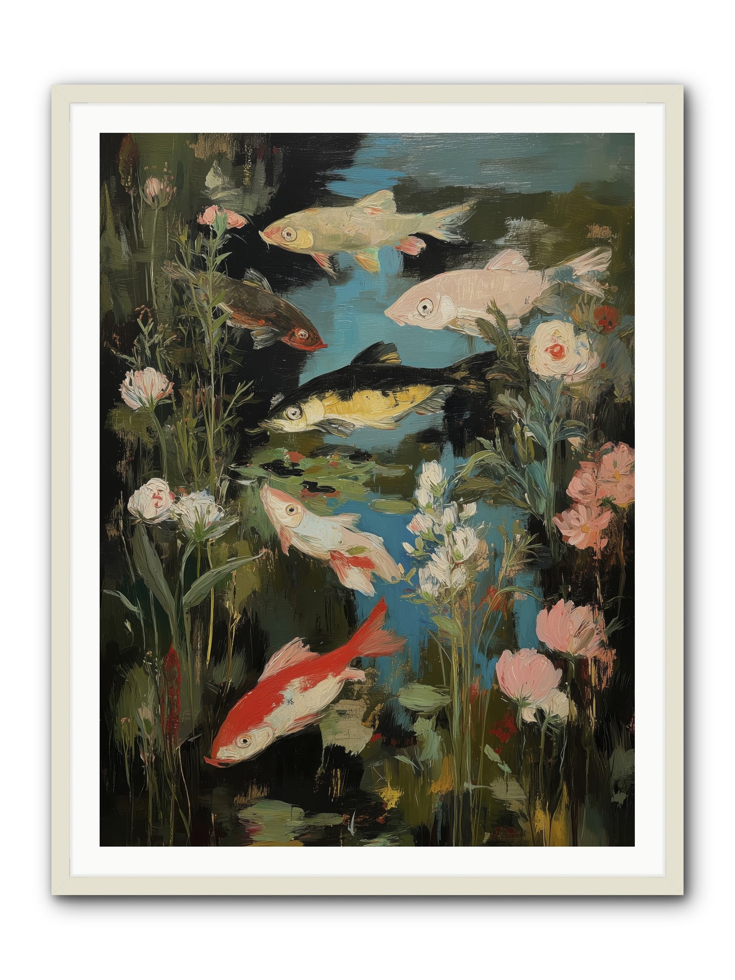 Submerged Prairie -- Framed Print - White 36x48