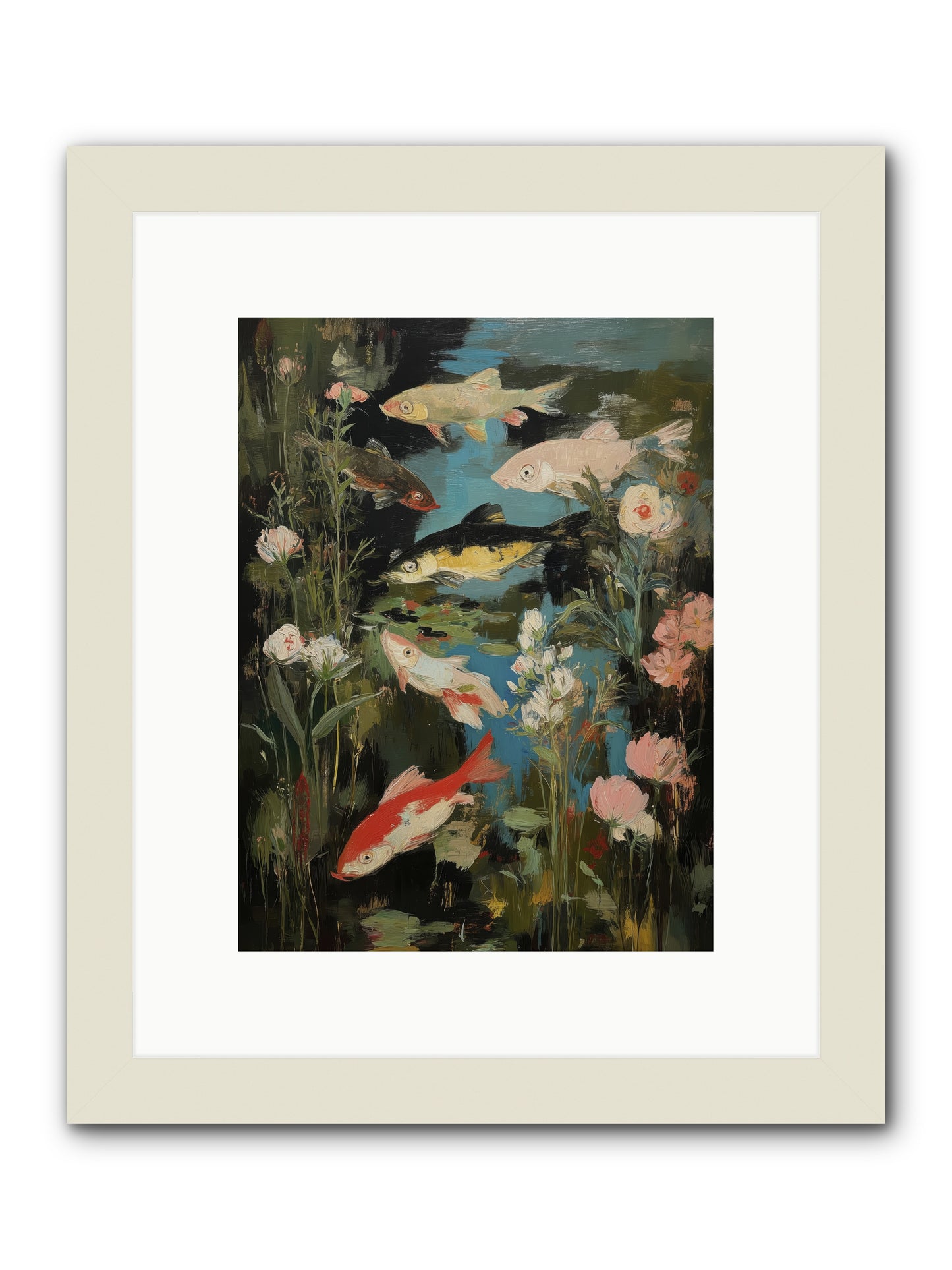 Submerged Prairie -- Framed Print - White 9x12