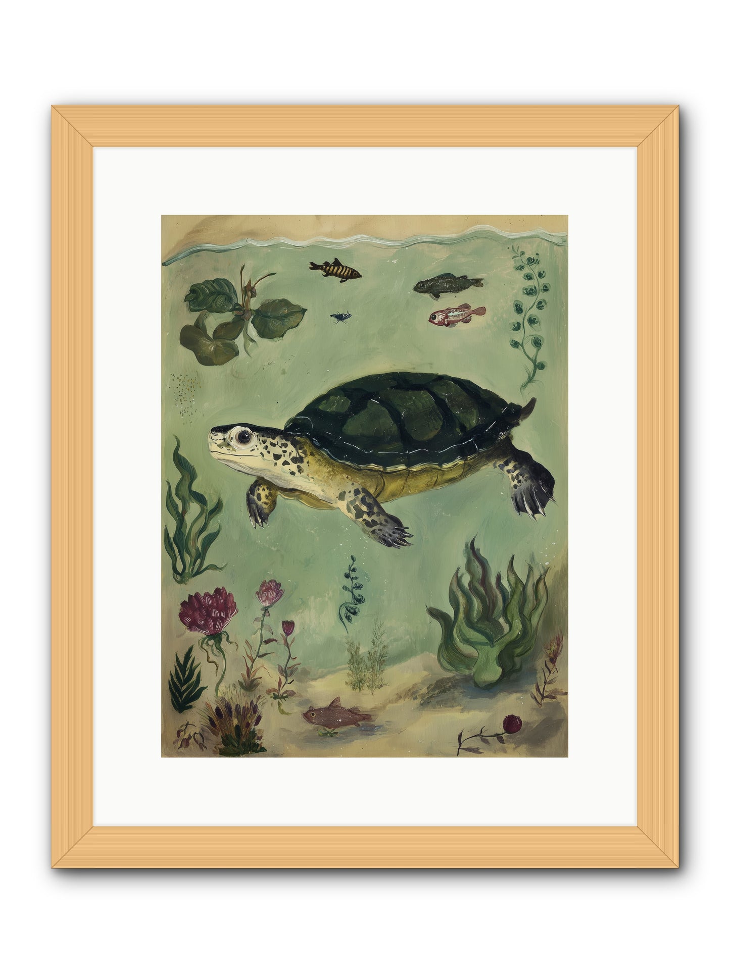 Submerged Symphony -- Framed Print - Natural 12x16