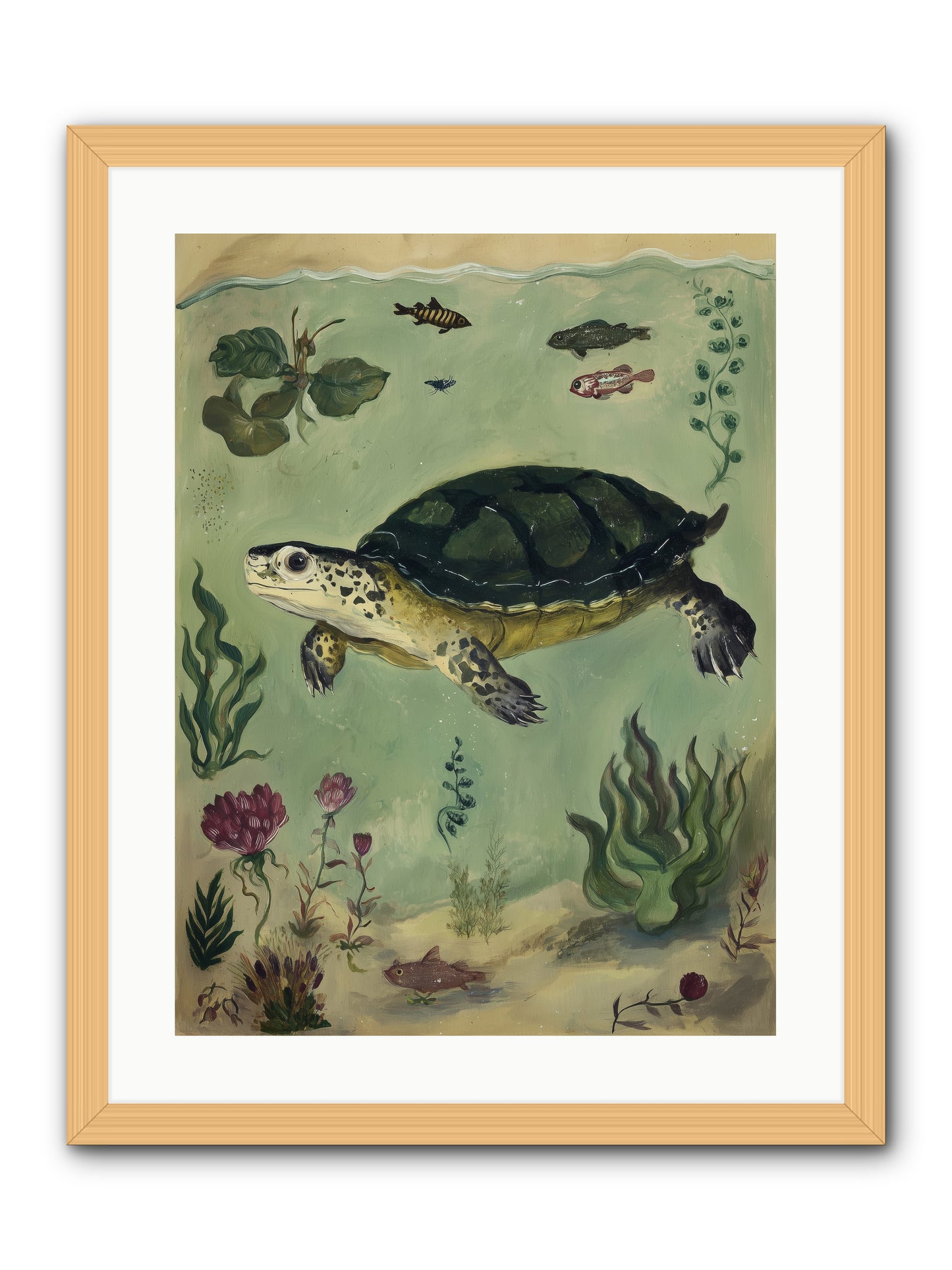 Submerged Symphony -- Framed Print - Natural 18x24