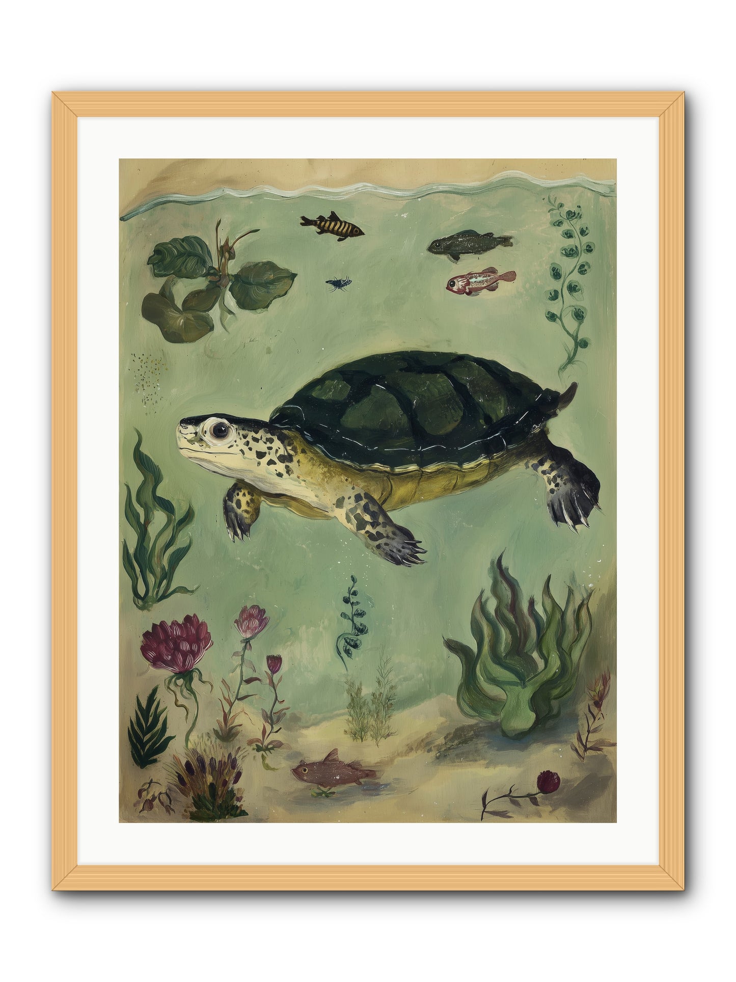 Submerged Symphony -- Framed Print - Natural 24x32