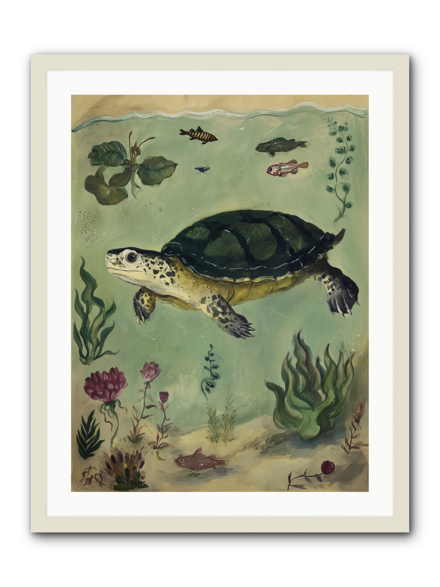 Submerged Symphony -- Framed Print - White 24x32