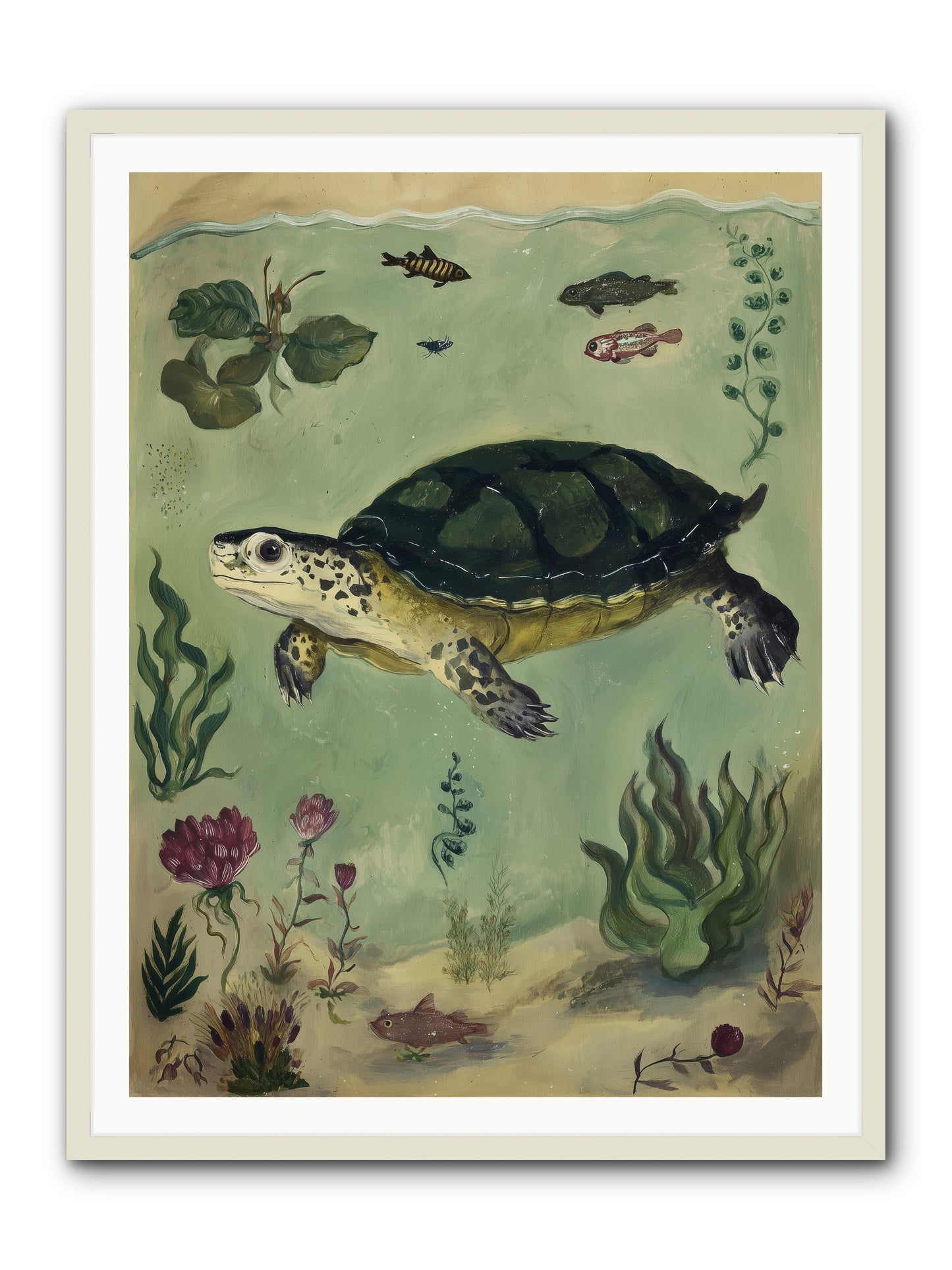 Submerged Symphony -- Framed Print - White 36x48