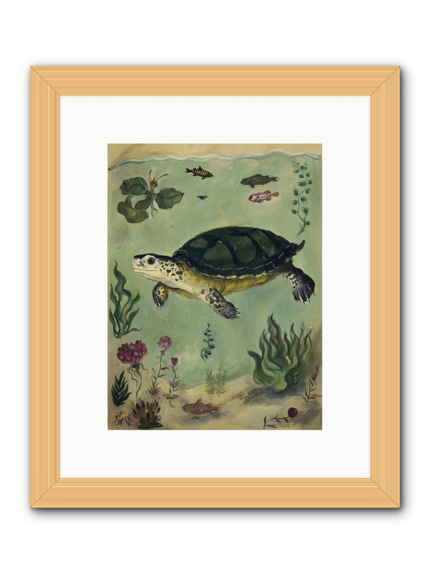 Submerged Symphony -- Framed Print - Natural 9x12