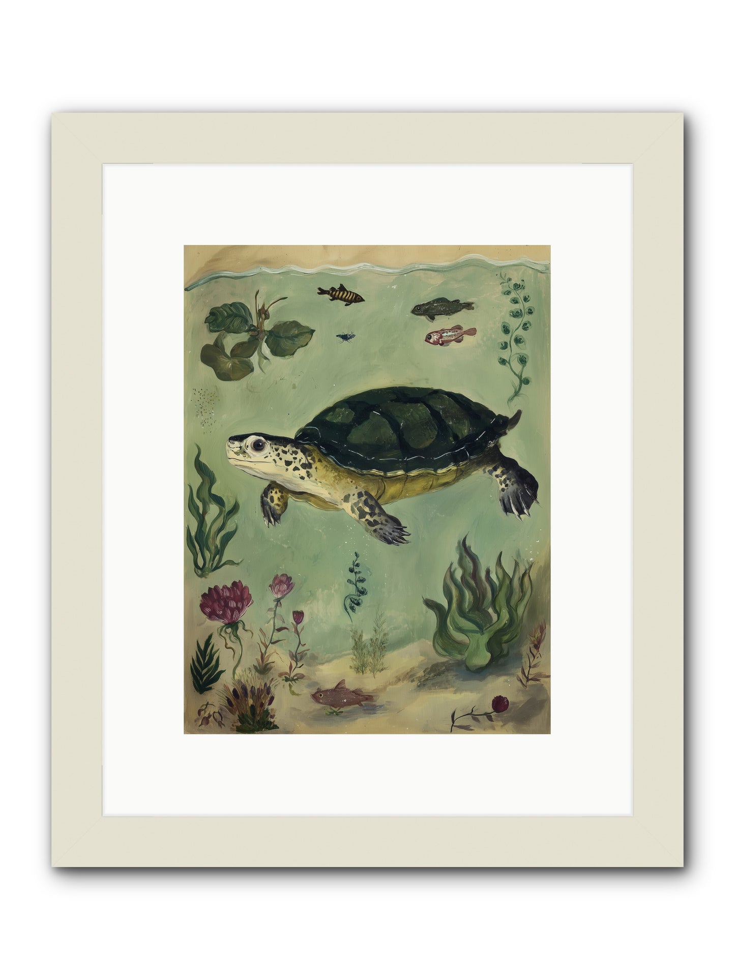 Submerged Symphony -- Framed Print - White 9x12