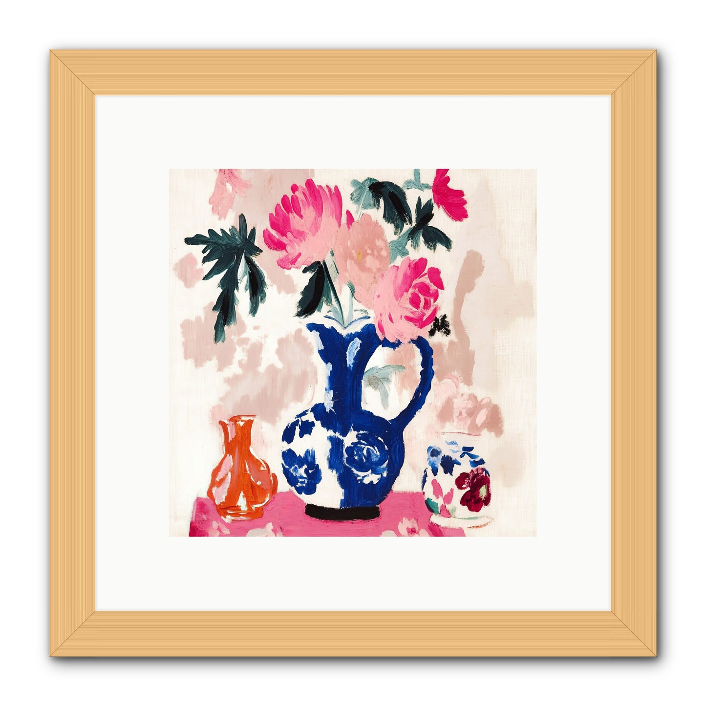 Summer Blooms -- Framed Print - Natural 10x10