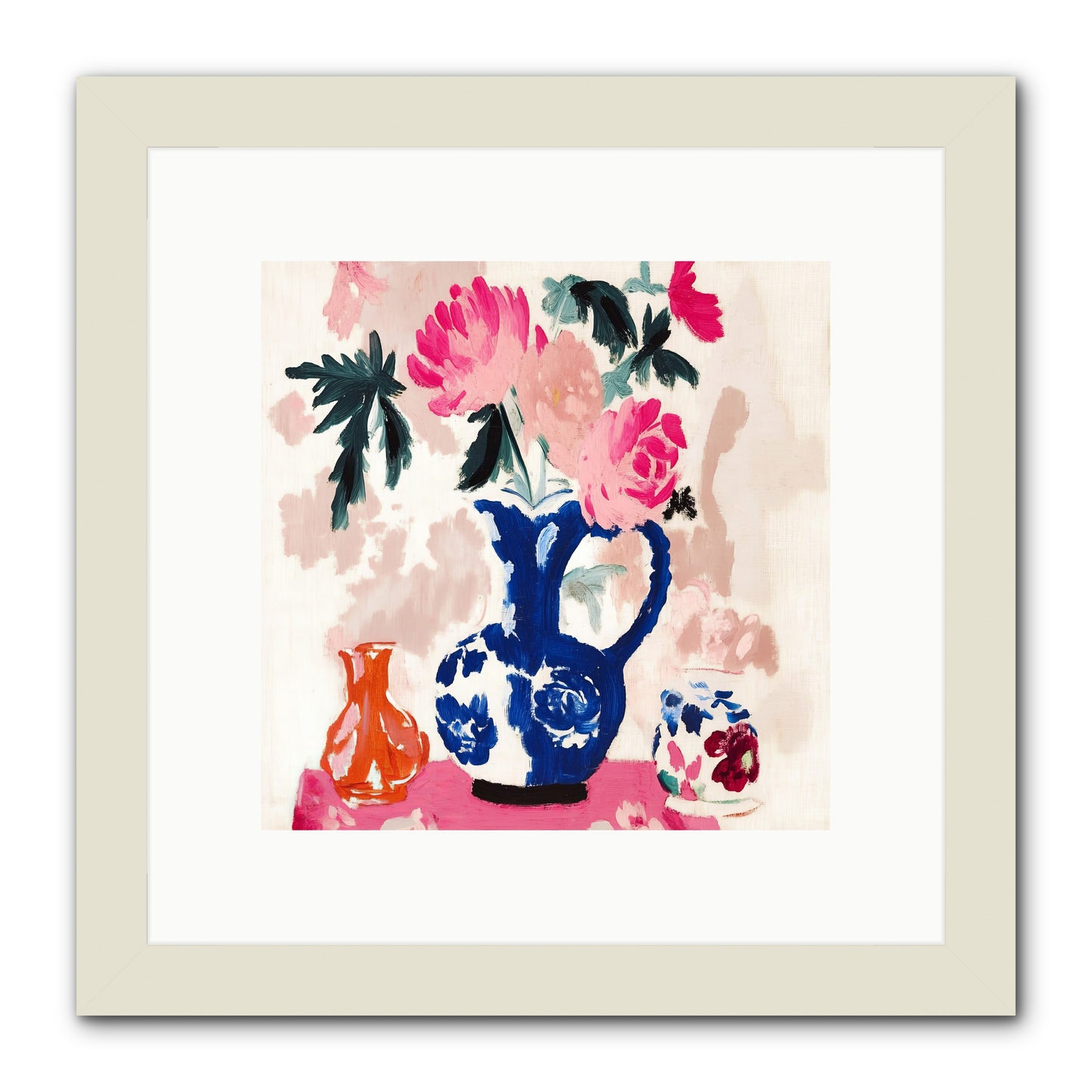 Summer Blooms -- Framed Print - White 10x10