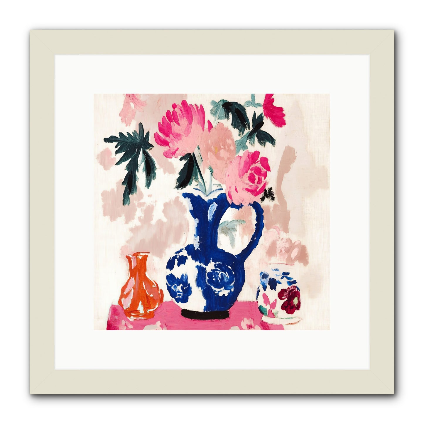 Summer Blooms -- Framed Print - White 12x12