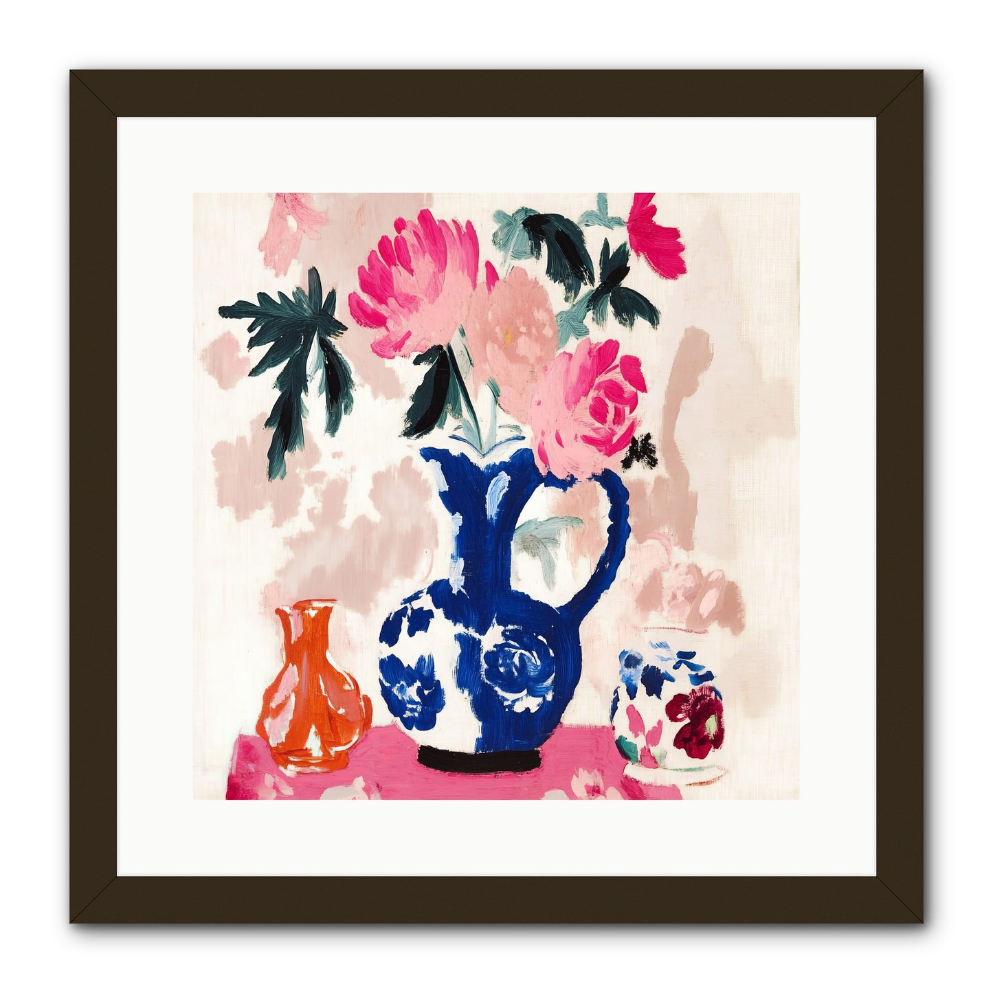 Summer Blooms -- Framed Print - Black 16x16