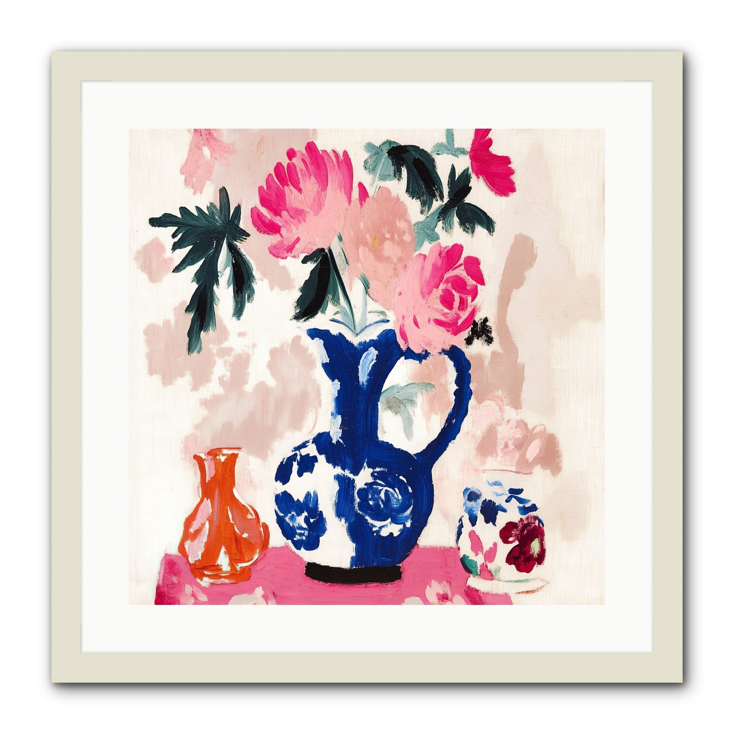 Summer Blooms -- Framed Print - White 20x20
