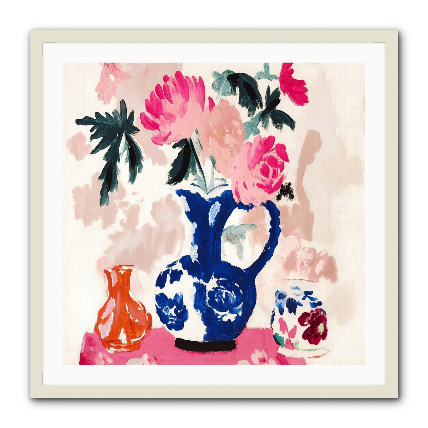 Summer Blooms -- Framed Print - White 30x30