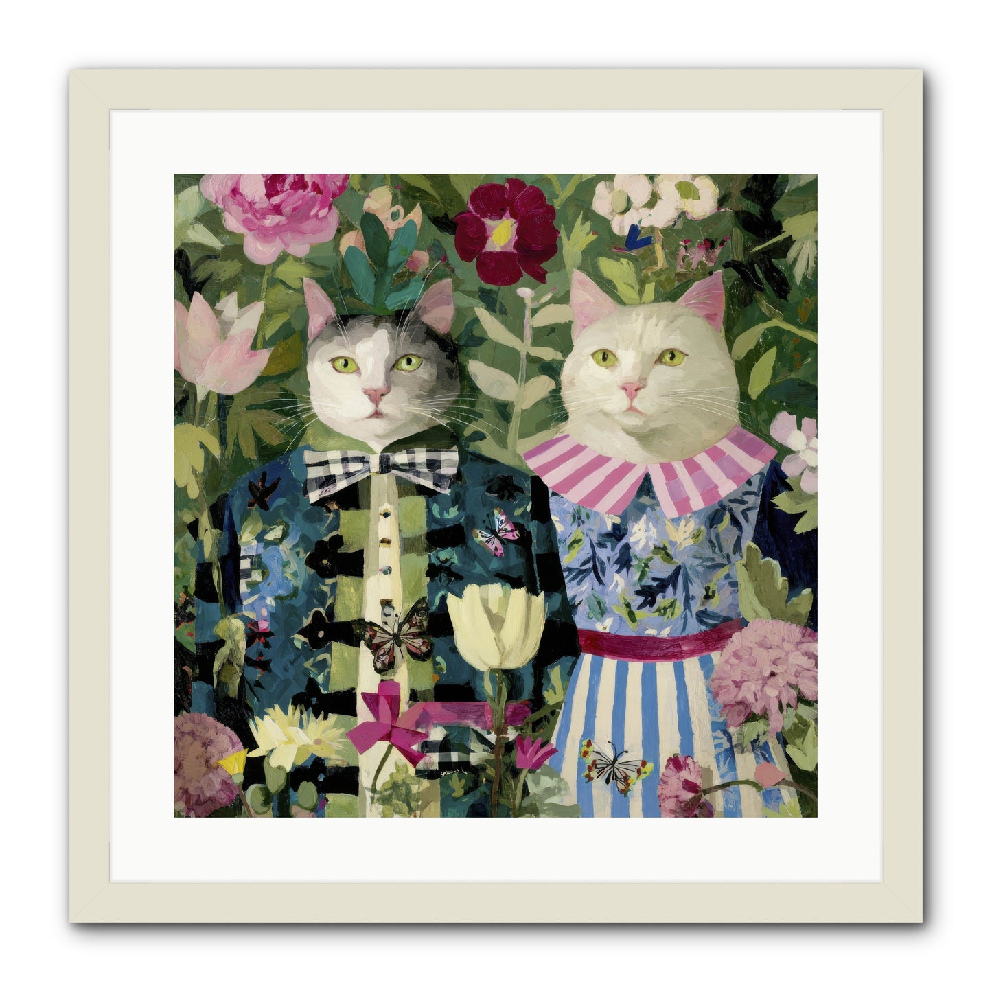 Summer Canvas -- Framed Print - White 20x20