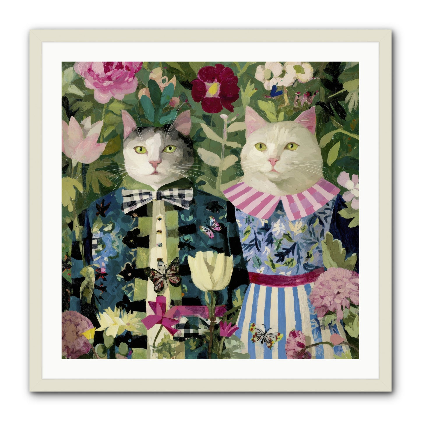 Summer Canvas -- Framed Print - White 30x30