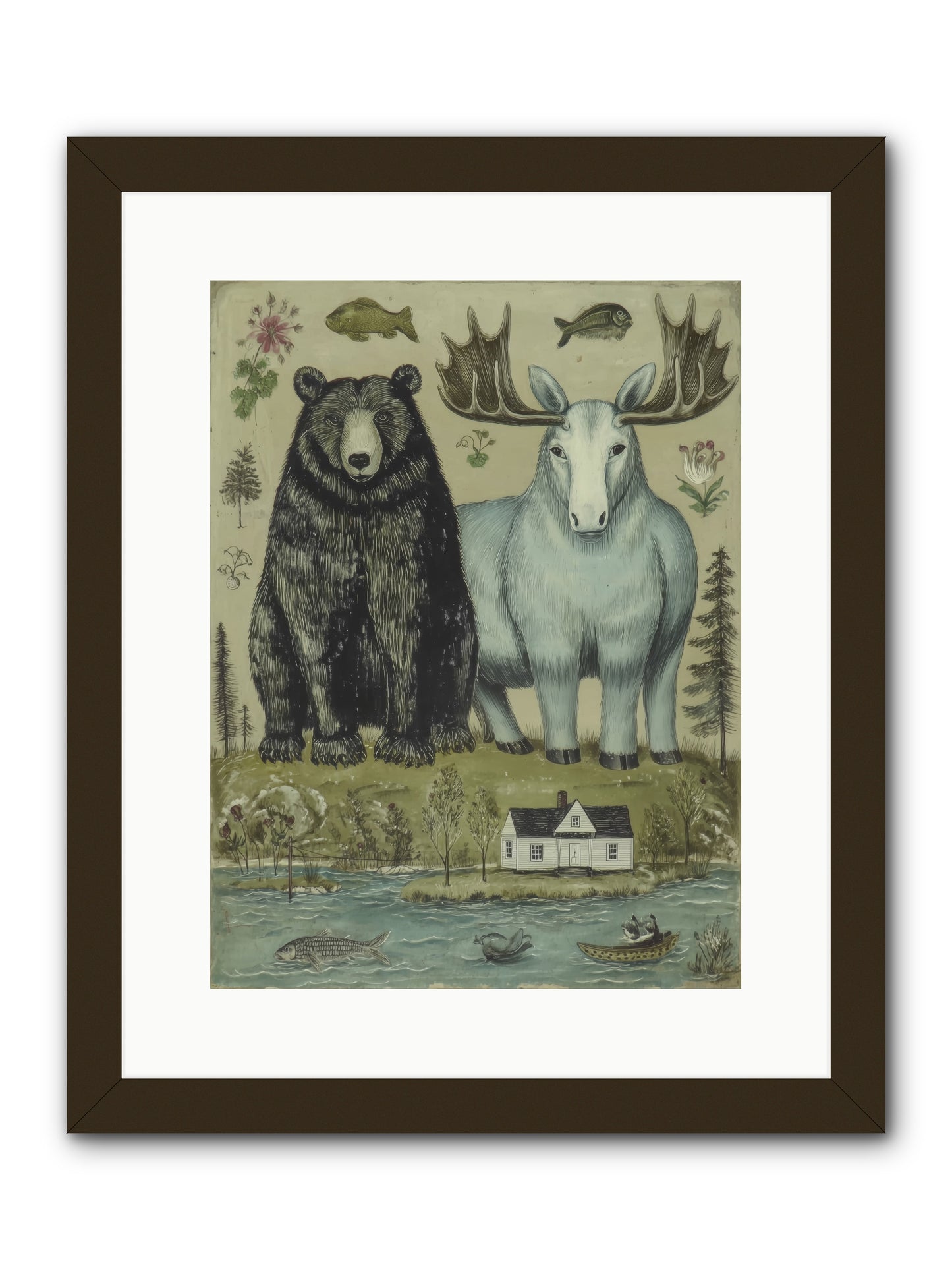 Summer Guests -- Framed Print - Black 12x16