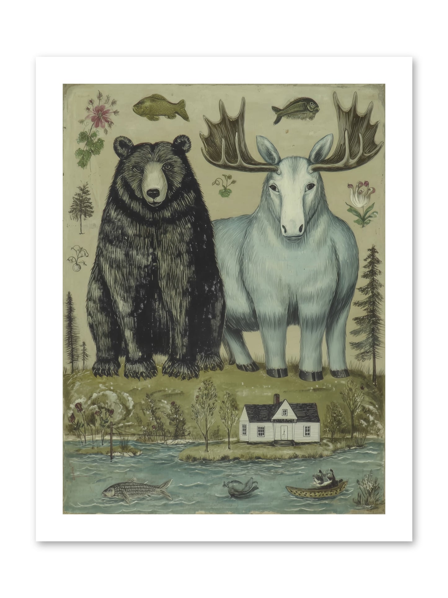 Summer Guests -- Paper Print 12x16