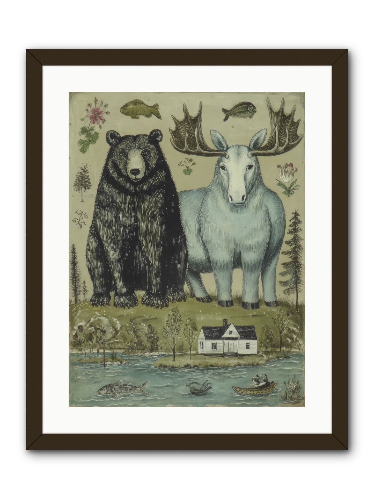 Summer Guests -- Framed Print - Black 18x24