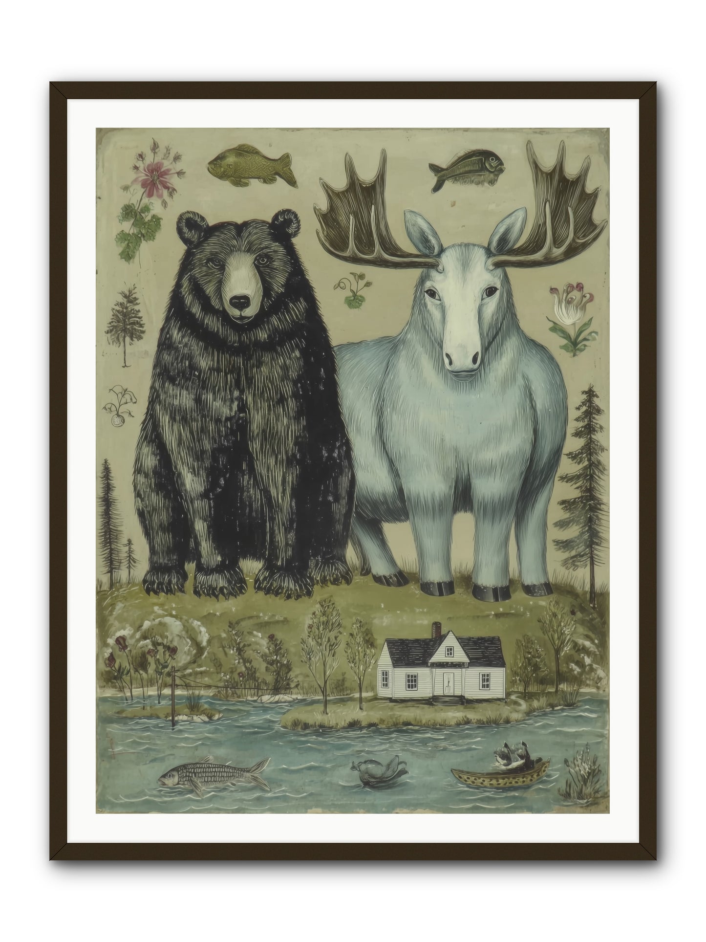 Summer Guests -- Framed Print - Black 36x48