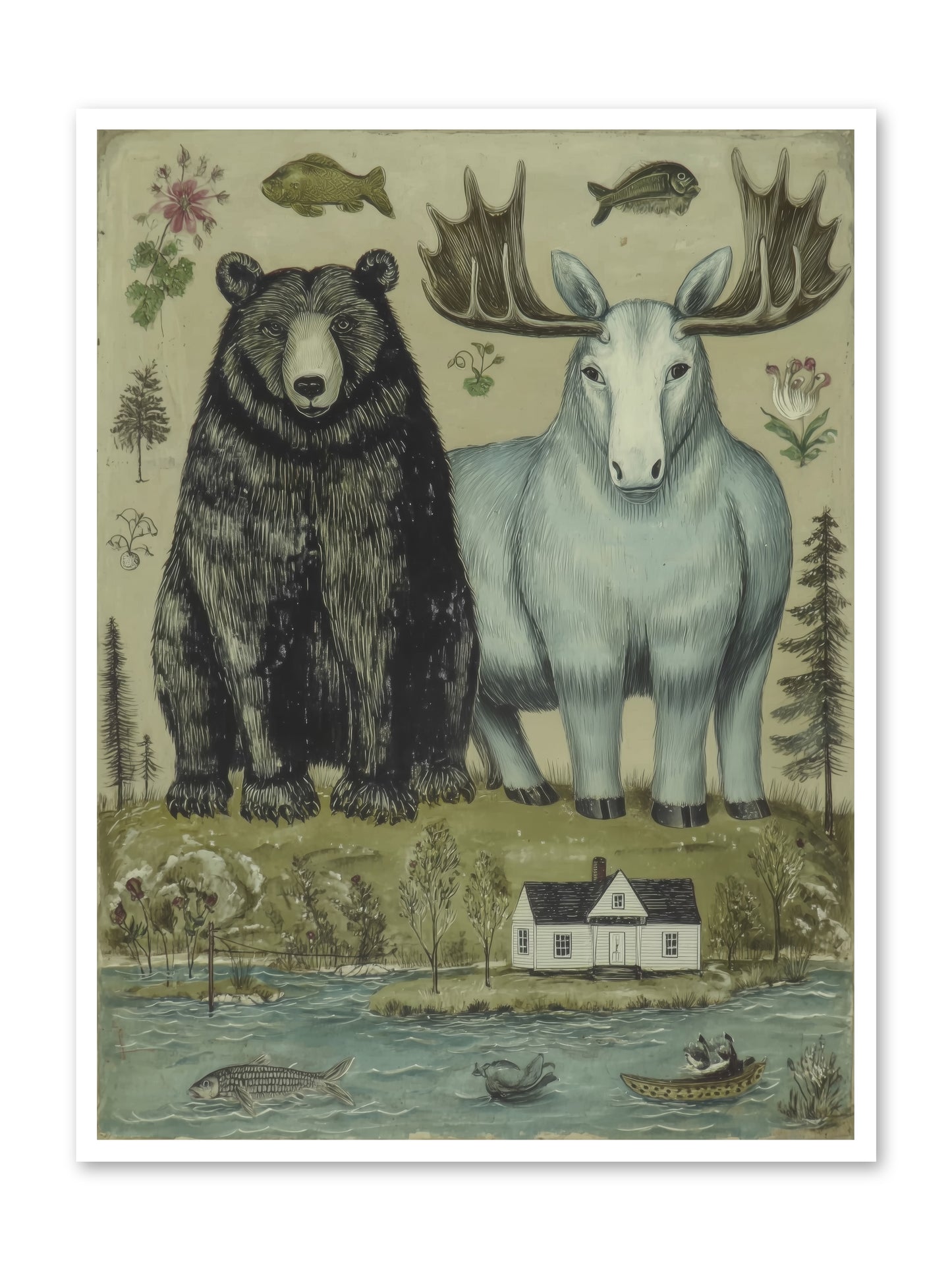 Summer Guests -- Loose Canvas Print 36x48