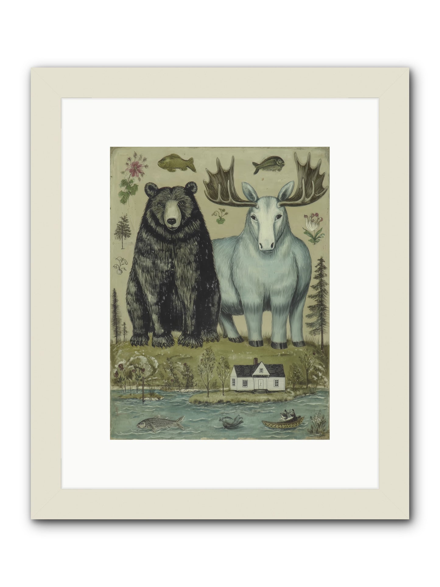 Summer Guests -- Framed Print - White 9x12