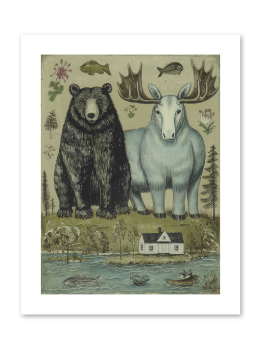 Summer Guests -- Paper Print 9x12