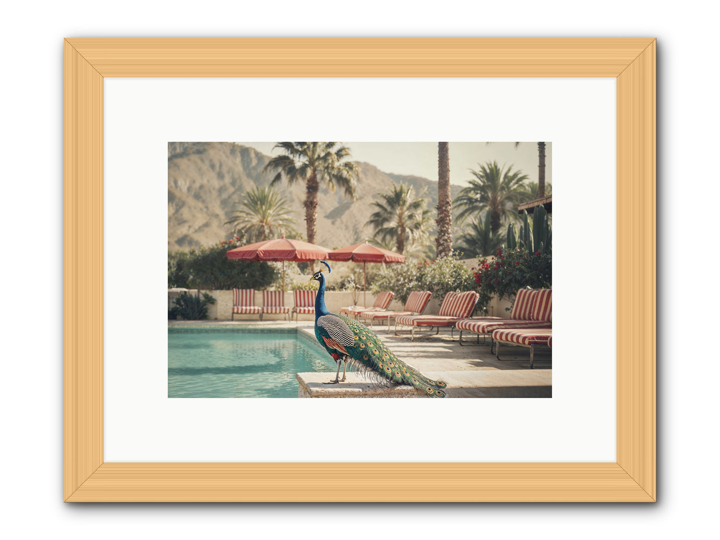Summer In The Riviera -- Framed Print - Natural 12x8