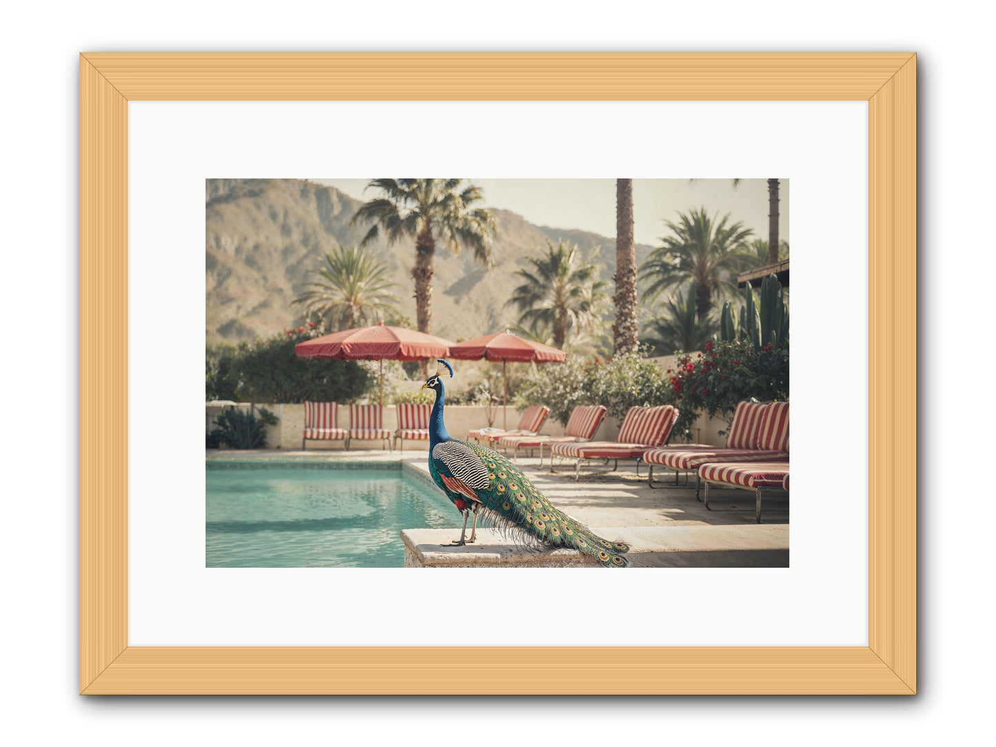 Summer In The Riviera -- Framed Print - Natural 15x10