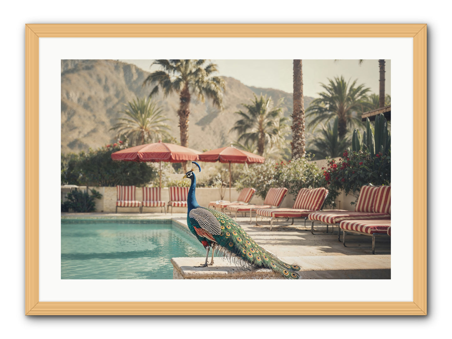 Summer In The Riviera -- Framed Print - Natural 30x20