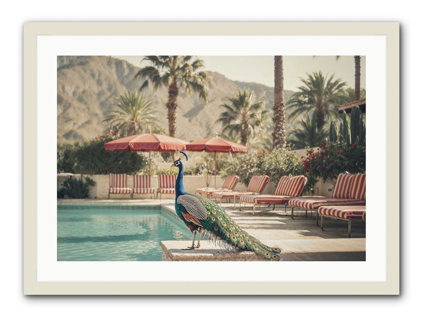Summer In The Riviera -- Framed Print - White 30x20