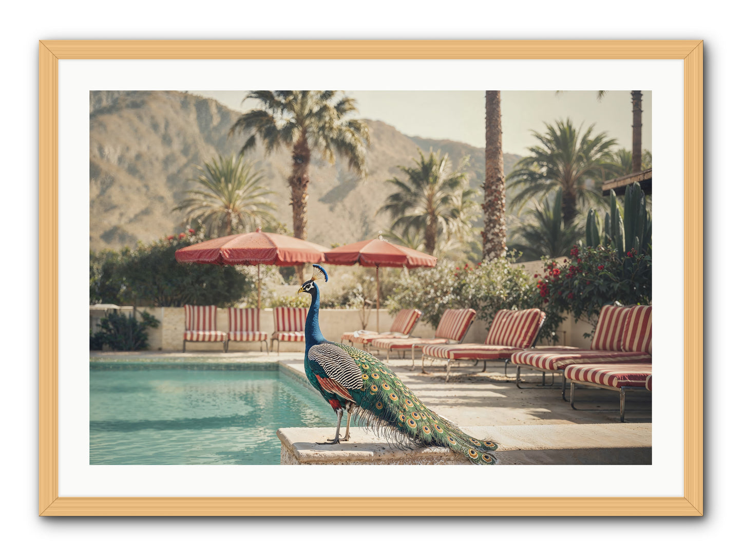 Summer In The Riviera -- Framed Print - Natural 36x24