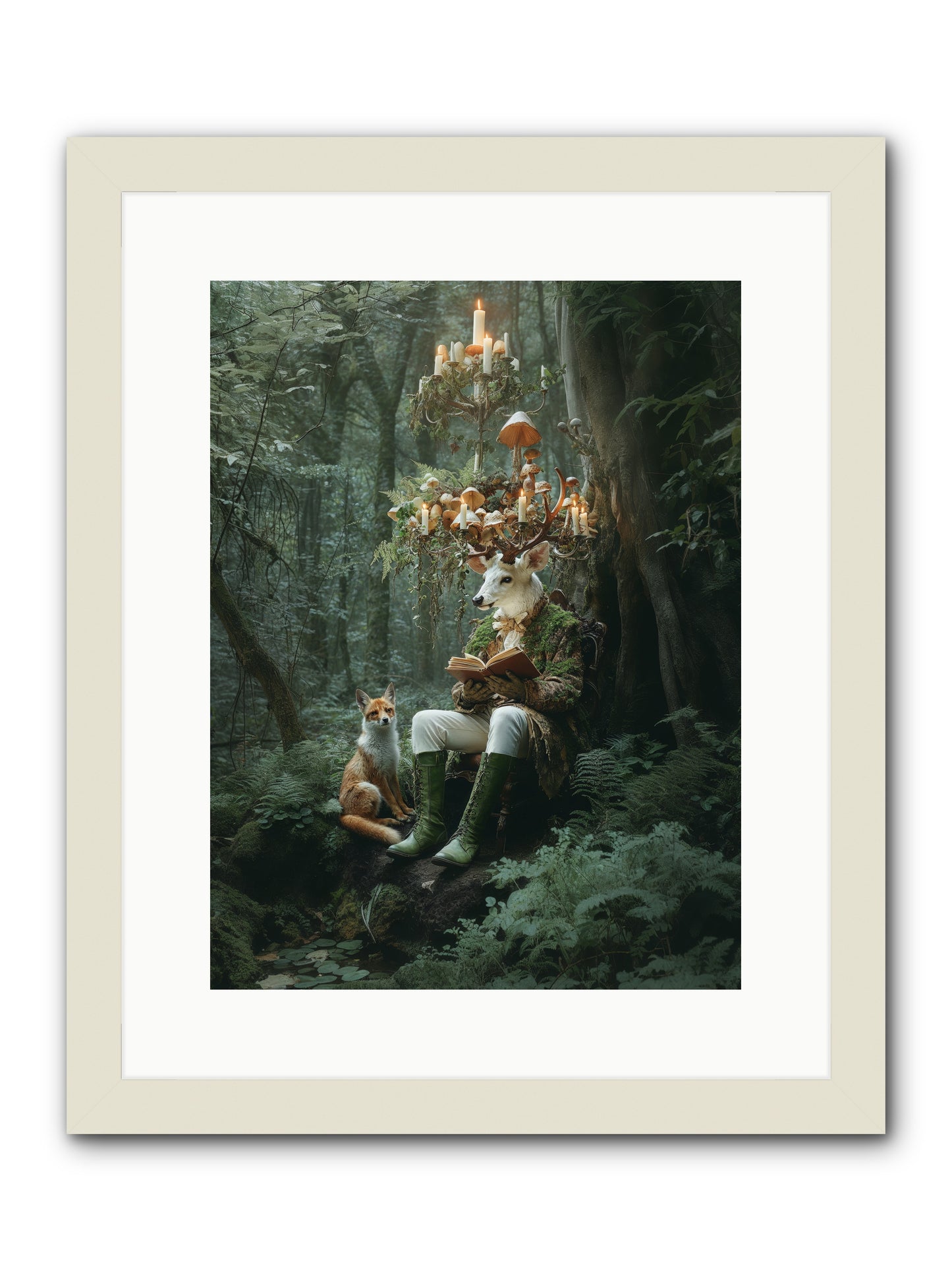 Summer Knows Secret PlacesRez -- Framed Print - White 12x16