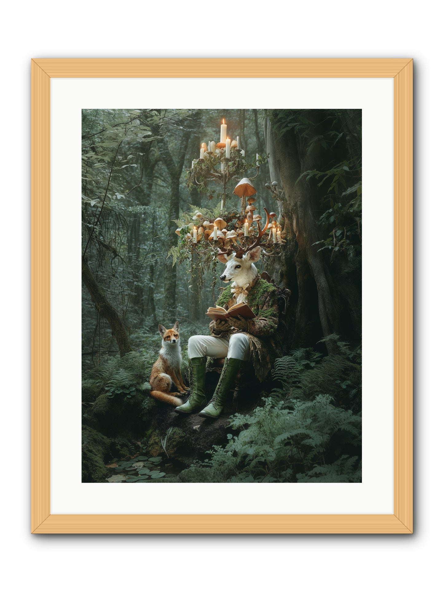 Summer Knows Secret PlacesRez -- Framed Print - Natural 18x24
