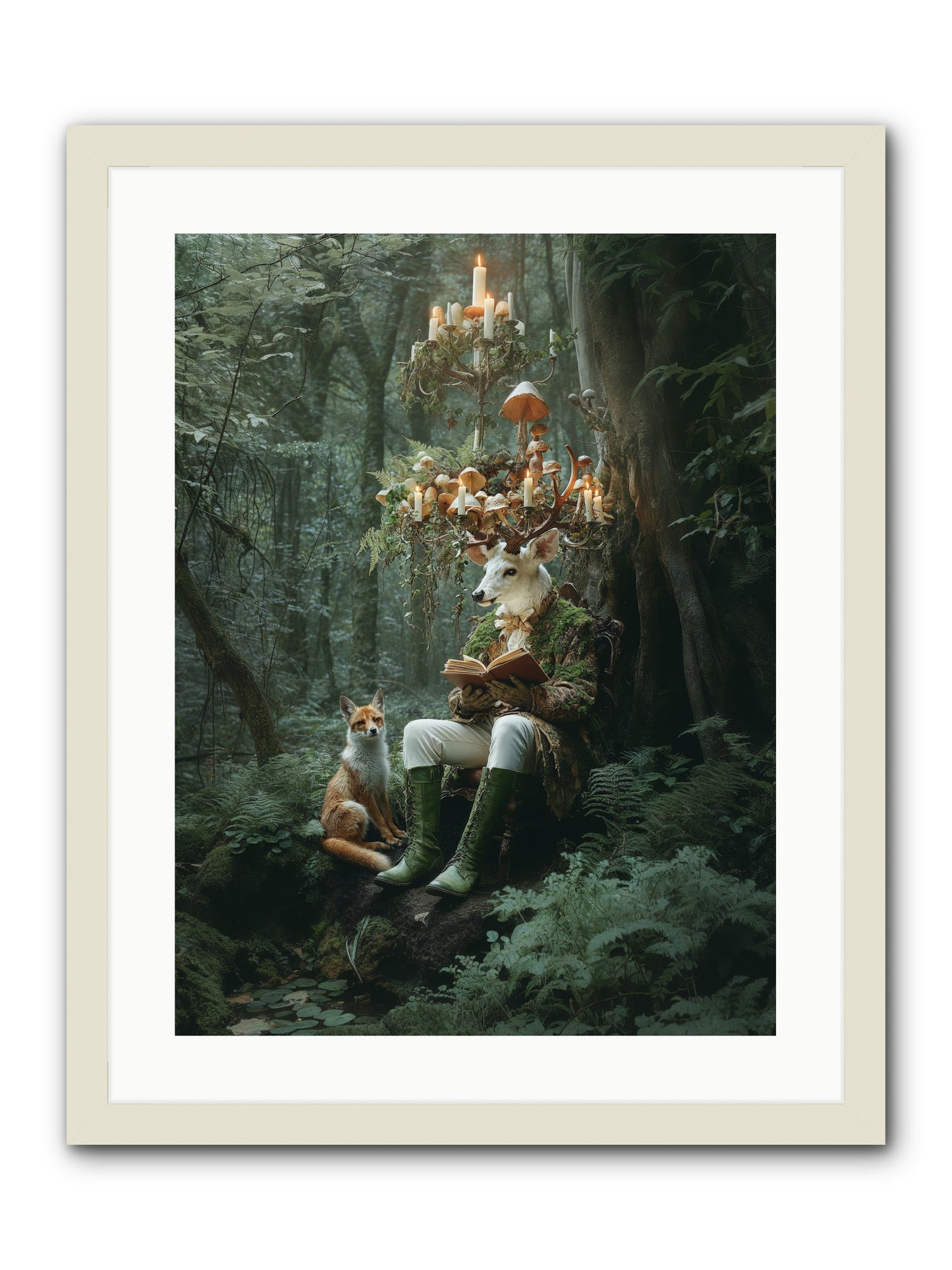 Summer Knows Secret PlacesRez -- Framed Print - White 18x24