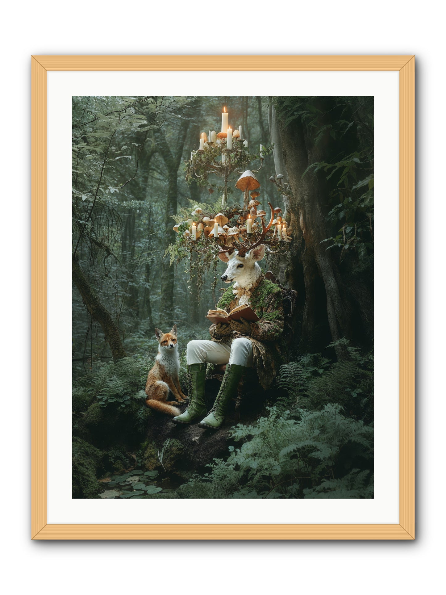 Summer Knows Secret PlacesRez -- Framed Print - Natural 24x32