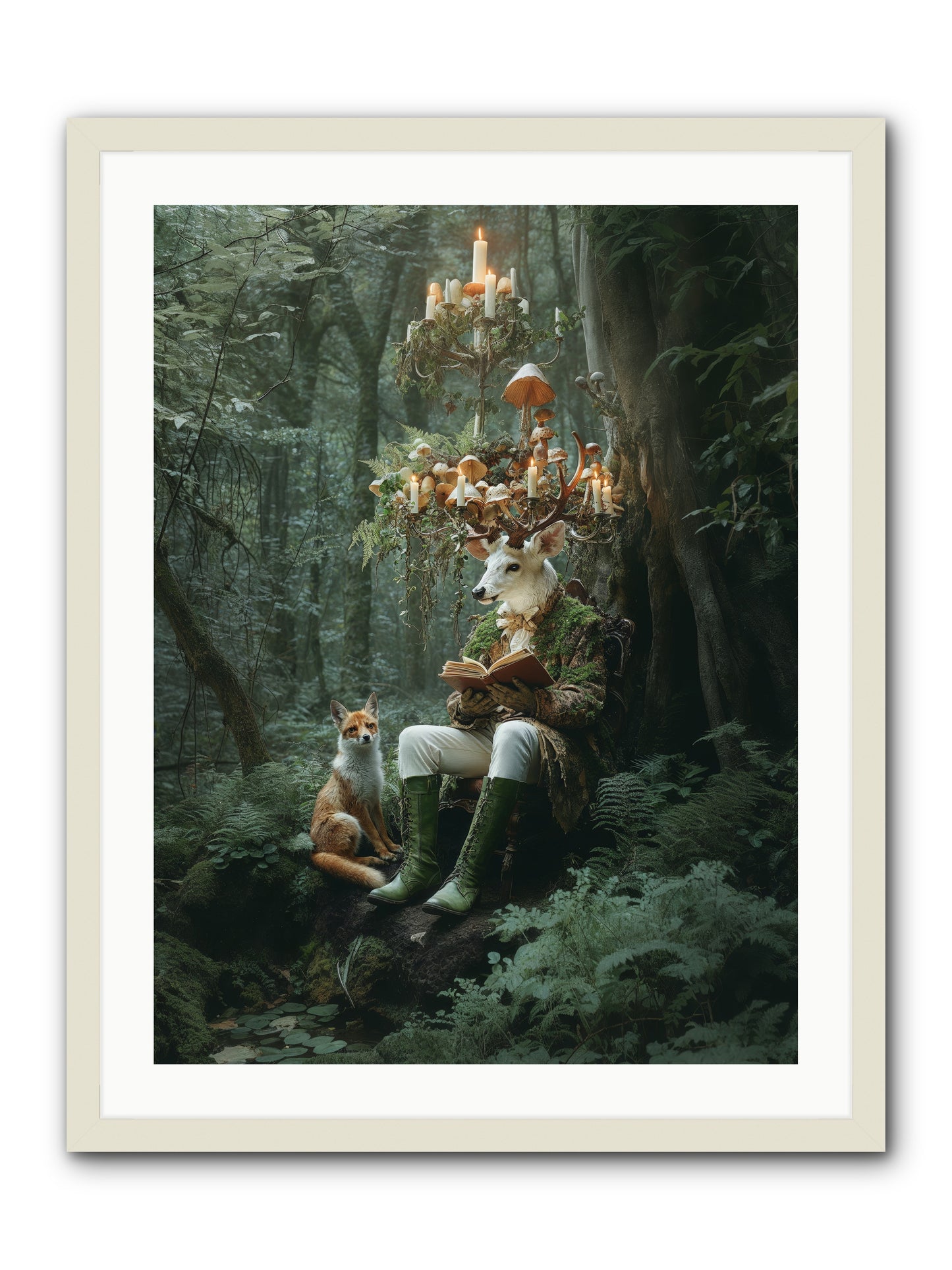 Summer Knows Secret PlacesRez -- Framed Print - White 24x32