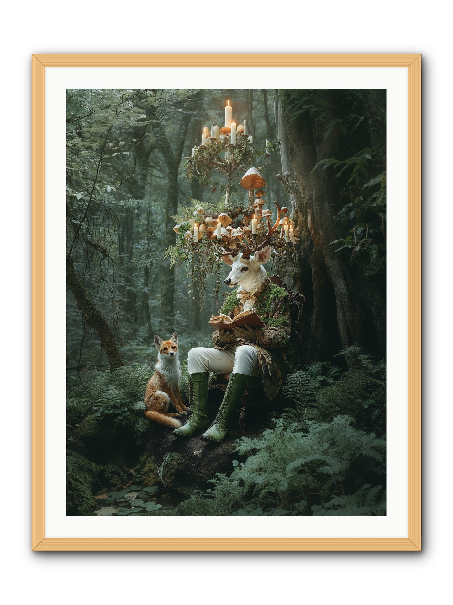 Summer Knows Secret PlacesRez -- Framed Print - Natural 30x40