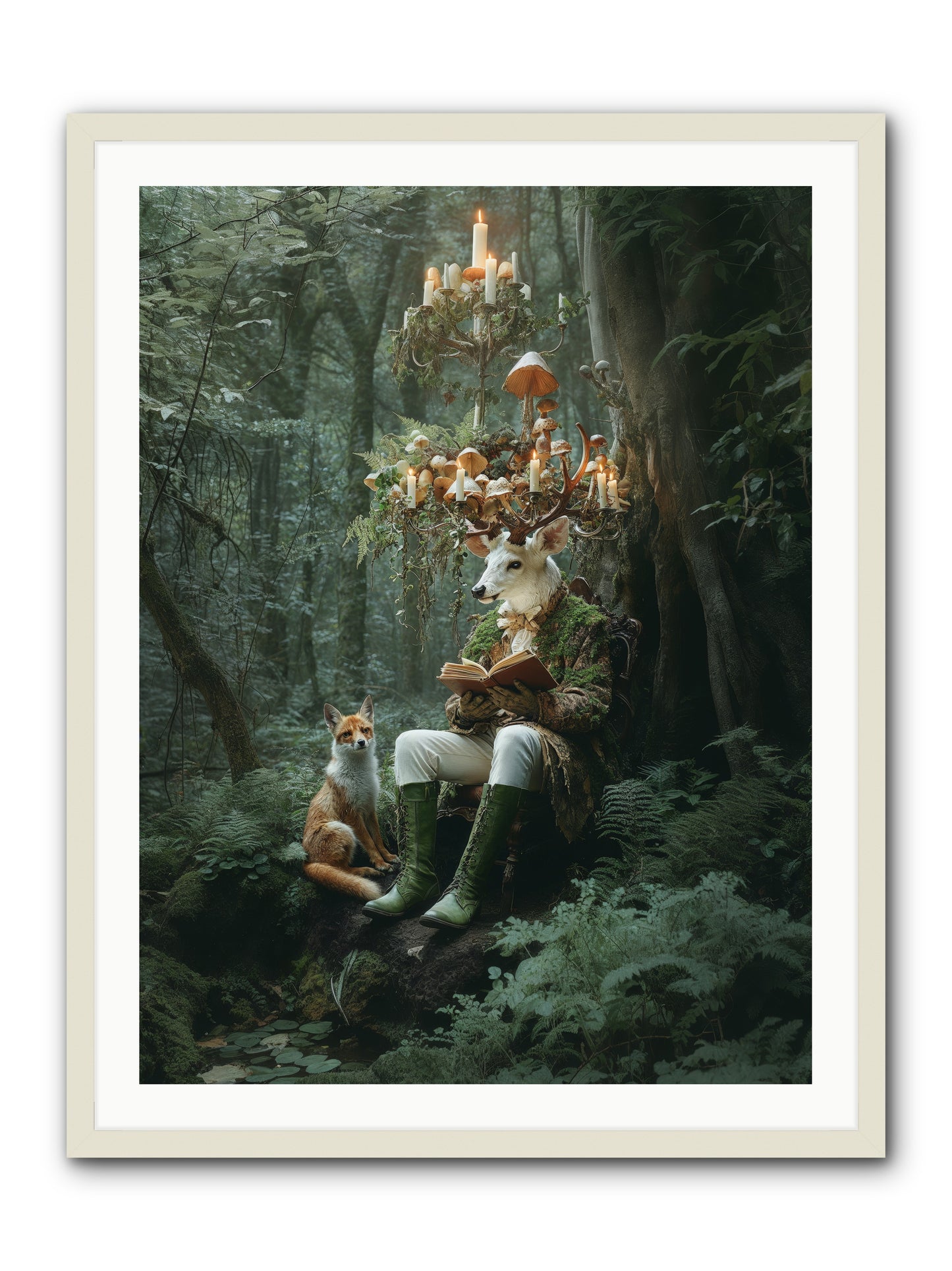 Summer Knows Secret PlacesRez -- Framed Print - White 30x40