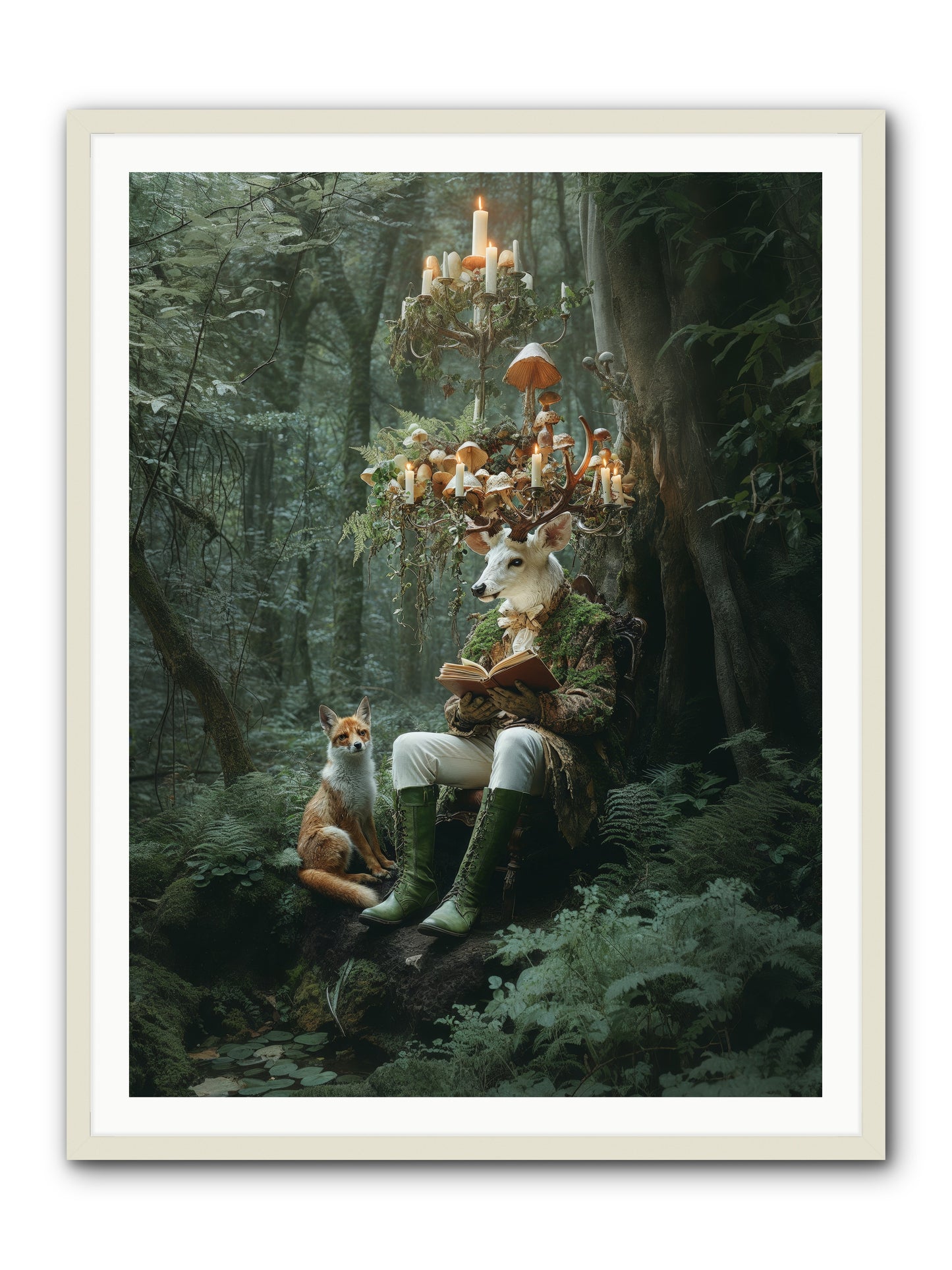 Summer Knows Secret PlacesRez -- Framed Print - White 36x48