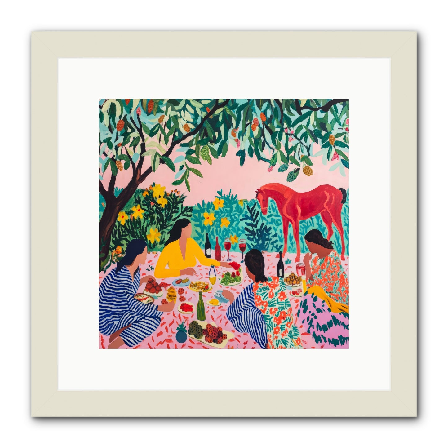 Summer Lingers -- Framed Print - White 12x12