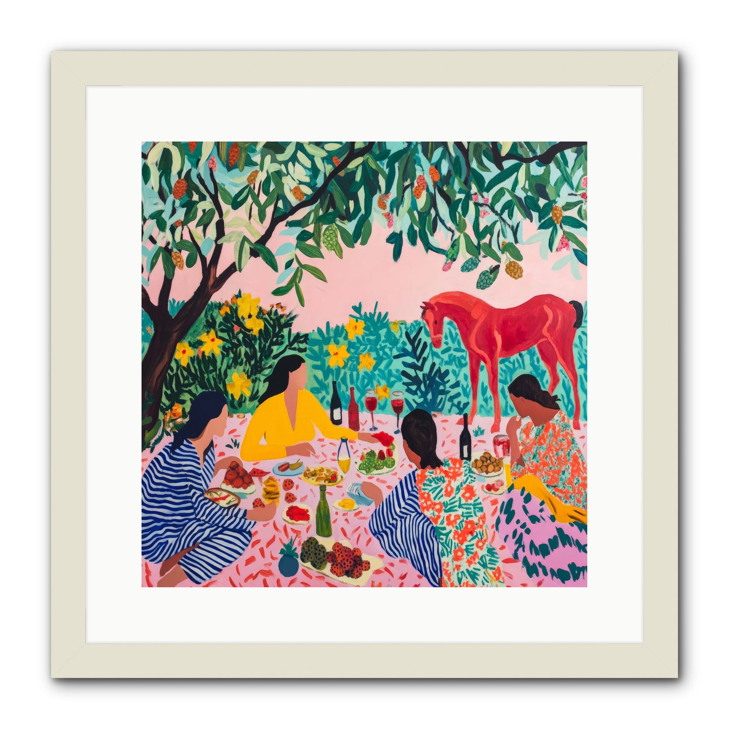 Summer Lingers -- Framed Print - White 16x16